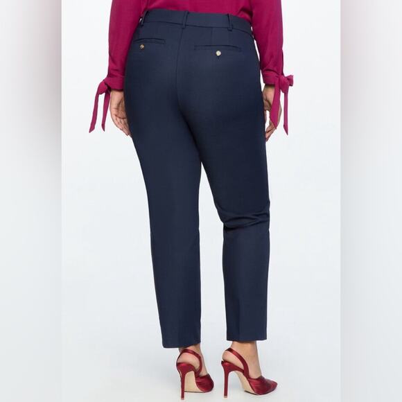 Eloquii Navy Kady Fit Double-Weave Ankle Pant Size 14 Petite - Picture 5 of 13